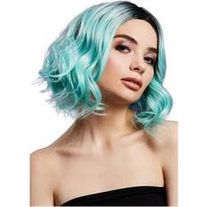 Turquoise Short Wigs Fancy Dress Smiffys Fever Kourtney Wig Peppermint