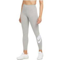 Nike Essential High-Waisted Leggings - Dark Grey Heather/White