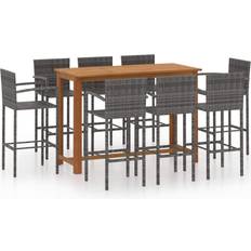 Rectangular Outdoor Bar Sets Garden & Outdoor Furniture vidaXL 3068021 Outdoor Bar Set, 1 Table incl. 8 Chairs