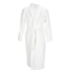 A&R Towels Bath Robe With Shawl Collar - White