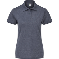 Blue - Women Polo Shirts Fruit of the Loom Ladies 65/35 Polo Shirt - Heather Navy