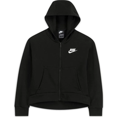 Fleece Children's Clothing Nike Older Kid's Sportswear Club Fleece Full Zip Hoodie - Black/White (DC7118-010)