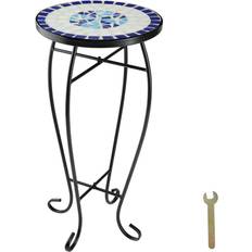 Blue Garden Table tectake Flower Balcony Table