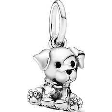 Pandora Labrador Puppy Dog Dangle Charm - Silver/Black