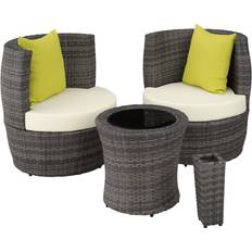 tectake Nizza Outdoor Lounge Set, 1 Table incl. 2 Chairs