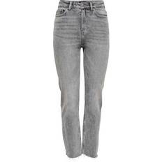 Only Emily Life High Waist Straight Fit Jeans - Grey/Grey Denim