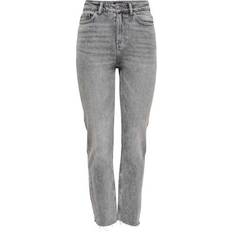 Only Emily Life High Waist Straight Fit Jeans - Grey/Grey Denim