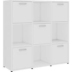 vidaXL Chipboard 802936 High Gloss White Book Shelf 90cm