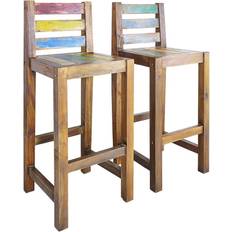 vidaXL Solid Recycled Wood 2-pack Bar Stool 106cm 2pcs