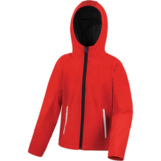 Elastane Shell Jackets Result Kid's Core Hooded Softshell Jacket - Red/Black