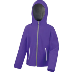Elastane Shell Jackets Result Kid's Core Hooded Softshell Jacket - Purple/Grey