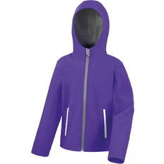 Purple Shell Jackets Children's Clothing Result Kid's Core Hooded Softshell Jacket - Purple/Grey