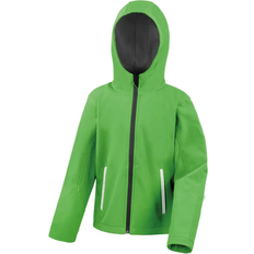 Elastane Shell Jackets Result Kid's Core Hooded Softshell Jacket - Vivid Green/Black