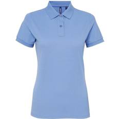 Blue - Women Polo Shirts ASQUITH & FOX Women's Short Sleeve Performance Blend Polo Shirt - Cornflower