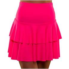 Wicked 80's Ruffle Skirt Neon Pink