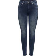 Only Blush Life Ankle Skinny Fit Jeans - Blue/Black Denim