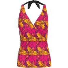 XXL Tankinis Trespass Bloomer Halterneck Tankini Top - Pink Lady Print