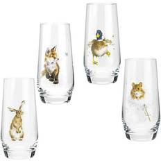 Wrendale Designs Assorted Country Animals Hiball Drinking Glass 55cl 4pcs