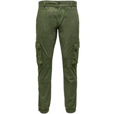 Only & Sons Cam Stage Cargo Cuff Pant - Green/Olive Night