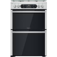 60cm - White Cookers Hotpoint HDM67G8C2CX/UK Stainless Steel, White, Silver