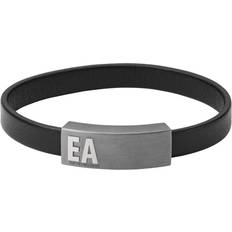 Emporio Armani Leather Bracelet - Black