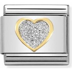Nomination Composable Classic Link Glitter Heart Charm - Gold/Silver