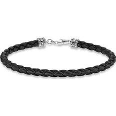 Thomas Sabo Leather Bracelet - Silver/Black