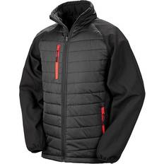 Result Black Compass Padded Softshell Jacket Unisex - Black/Red