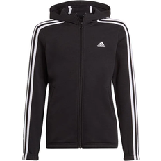 Adidas Essentials 3-Stripes Full-Zip Hoodie - Black/White (GS2195)