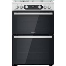 Gas cookers 60cm double oven with lid Hotpoint HD67G02CCW/UK White