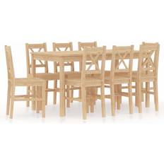 vidaXL - Dining Set 140x70cm 9pcs