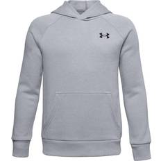 Under Armour Boy's Rival Cotton Hoodie - Mod Gray Light Heather/Black (1357591-011)