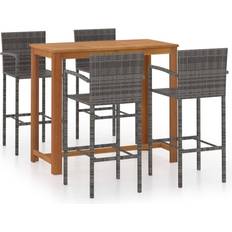 Brown Outdoor Bar Sets vidaXL 3068002 Outdoor Bar Set, 1 Table incl. 4 Chairs