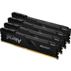 Kingston 128 GB - DDR4 RAM Memory Kingston Fury Beast Black DDR4 2666MHz 4x32GB (KF426C16BBK4/128)