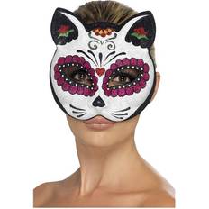 Smiffys Masks Smiffys Sugar Skull Cat Glitter Eyemask