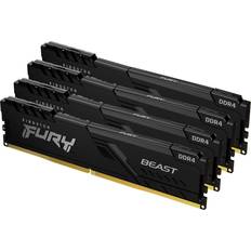 Kingston 128 GB - DDR4 RAM Memory Kingston Fury Beast Black DDR4 3600MHz 4x32GB (KF436C18BBK4/128)