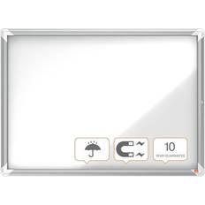 White Magnet Frames Nobo Premium Plus Outdoor Magnetic Lockable Storage Cabinet with Hinged Door 8xA4