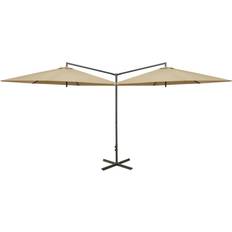 vidaXL Double Parasol with Steel Pole 290cm