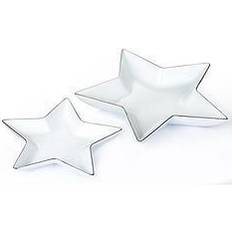 Handwash Serving Dishes Waterside Silver Rim Star Serving Dish 2pcs