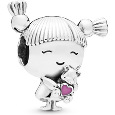 Pandora Little Girl Charm - Silver/Pink