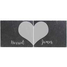 Grey Coasters Personalised Two Hearts Slate Coaster 2pcs