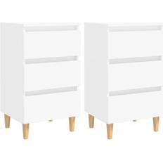 Natural Bedside Tables vidaXL Cabinet Bedside Table 35x40cm 2pcs