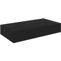 Black Wall Shelves vidaXL 288205 Wall Shelf 48cm