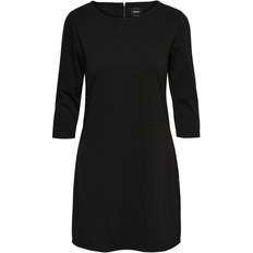 Short Dresses - Solid Colours - Viscose Only Stretchy Dress - Black
