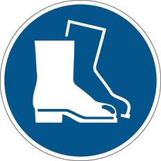 Blue Workplace Signs Durable Safety Marking "Use Foot Protection"