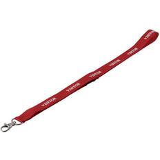 Red Business Card Holders Durable Textile Lanyard 20 Visitor