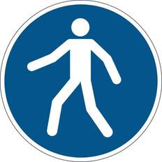 Blue Workplace Signs Durable Safety Marking "Use Walkway"