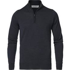 John Smedley Barrow Extra Fine Merino Half Zip - Hepburn Smoke