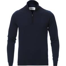 John Smedley Barrow Extra Fine Merino Half Zip - Midnight