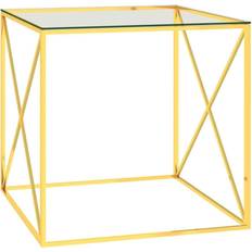 vidaXL Stainless Steel and Glass Coffee Table 55x55cm